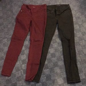 Rock & Republic denim jeans 2 M Berlin black Fever burgundy GUC